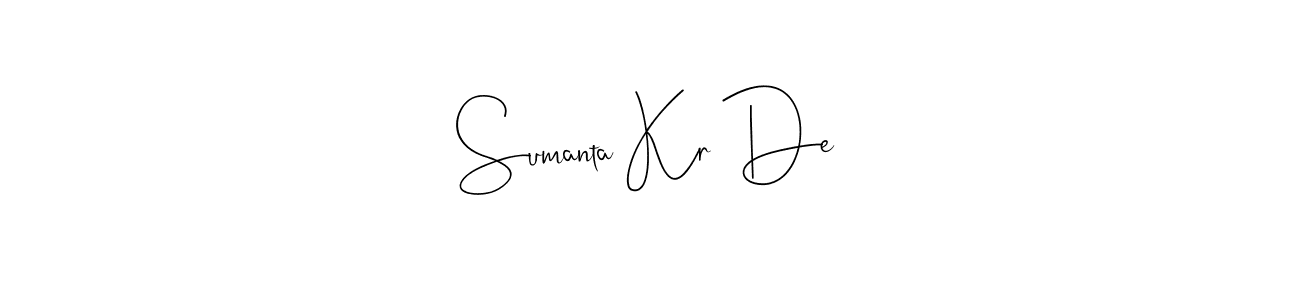 if you are searching for the best signature style for your name Sumanta Kr De. so please give up your signature search. here we have designed multiple signature styles  using Andilay-7BmLP. Sumanta Kr De signature style 4 images and pictures png