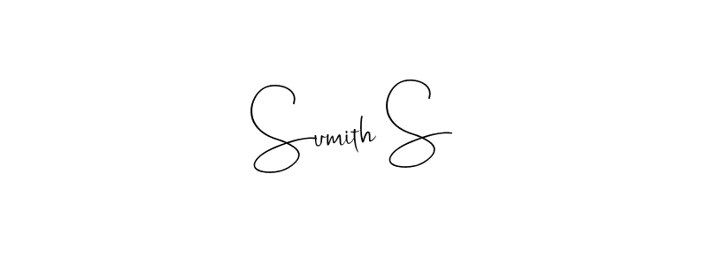 Also You can easily find your signature by using the search form. We will create Sumith S name handwritten signature images for you free of cost using Andilay-7BmLP sign style. Sumith S signature style 4 images and pictures png