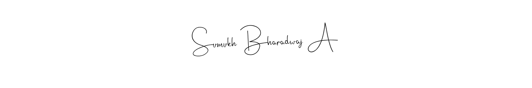 Design your own signature with our free online signature maker. With this signature software, you can create a handwritten (Andilay-7BmLP) signature for name Sumukh Bharadwaj A. Sumukh Bharadwaj A signature style 4 images and pictures png