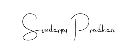 A modern signature idea for name Sundarlal Pradhan using Andilay-7BmLP font. Clean strokes and elegant curves make it stand out instantly. Sundarlal Pradhan signature style 4 images and pictures png
