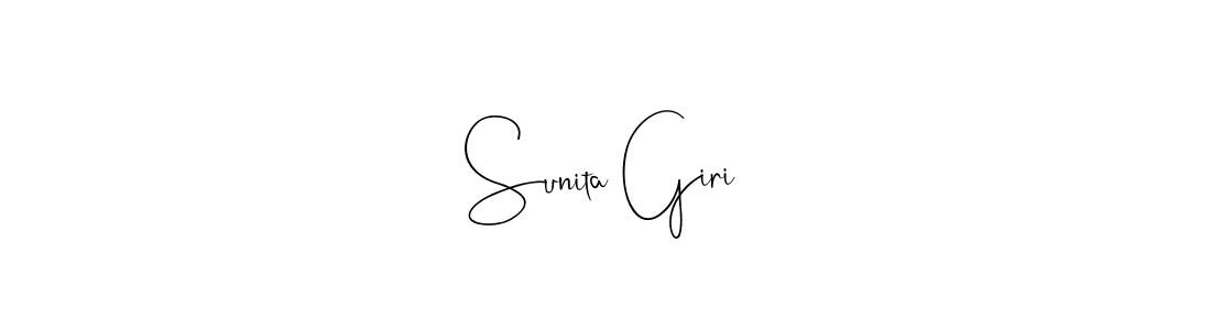 How to make Sunita Giri name signature. Use Andilay-7BmLP style for creating short signs online. This is the latest handwritten sign. Sunita Giri signature style 4 images and pictures png