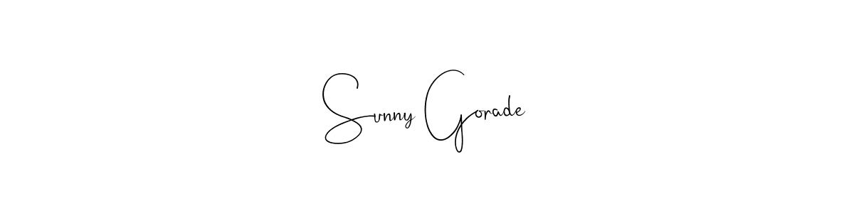 How to make Sunny Gorade name signature. Use Andilay-7BmLP style for creating short signs online. This is the latest handwritten sign. Sunny Gorade signature style 4 images and pictures png