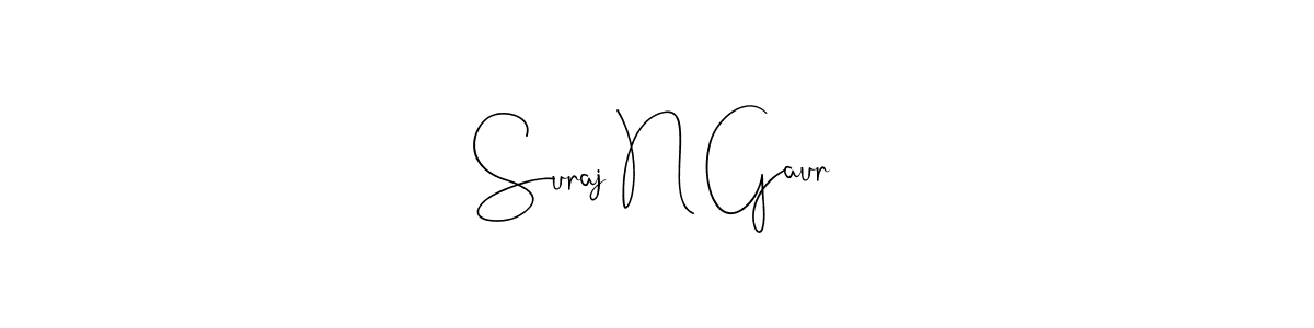 You should practise on your own different ways (Andilay-7BmLP) to write your name (Suraj N Gaur) in signature. don't let someone else do it for you. Suraj N Gaur signature style 4 images and pictures png