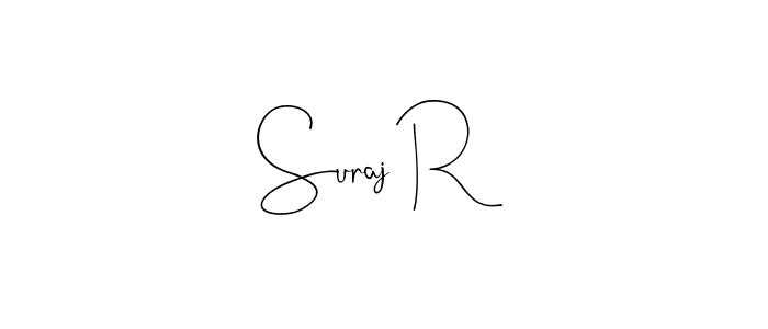 if you are searching for the best signature style for your name Suraj R. so please give up your signature search. here we have designed multiple signature styles  using Andilay-7BmLP. Suraj R signature style 4 images and pictures png