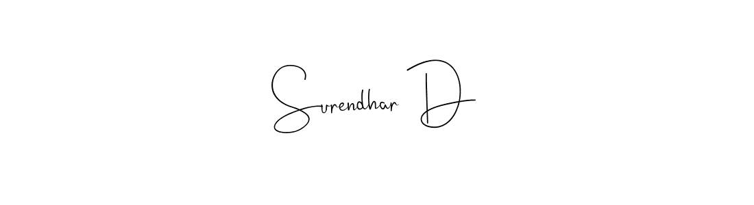 You should practise on your own different ways (Andilay-7BmLP) to write your name (Surendhar D) in signature. don't let someone else do it for you. Surendhar D signature style 4 images and pictures png