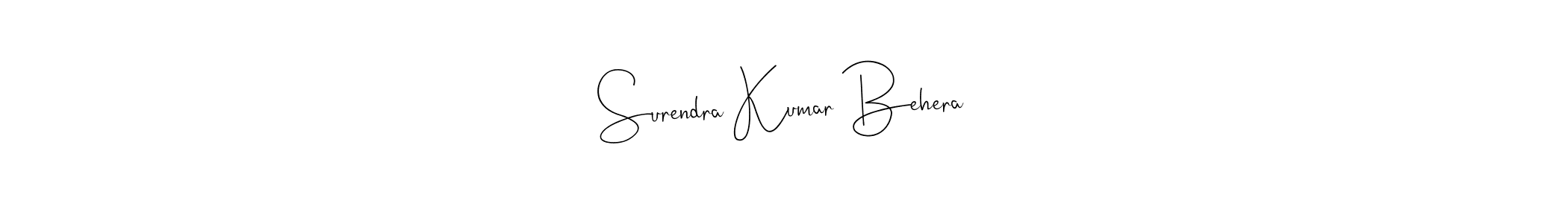 Create a beautiful signature design for name Surendra Kumar Behera. With this signature (Andilay-7BmLP) fonts, you can make a handwritten signature for free. Surendra Kumar Behera signature style 4 images and pictures png