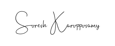 This is the best signature style for the Suresh Karuppusamy name. Also you like these signature font (Andilay-7BmLP). Mix name signature. Suresh Karuppusamy signature style 4 images and pictures png