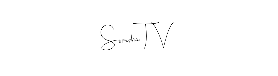 Design your own signature with our free online signature maker. With this signature software, you can create a handwritten (Andilay-7BmLP) signature for name Suresha T V. Suresha T V signature style 4 images and pictures png