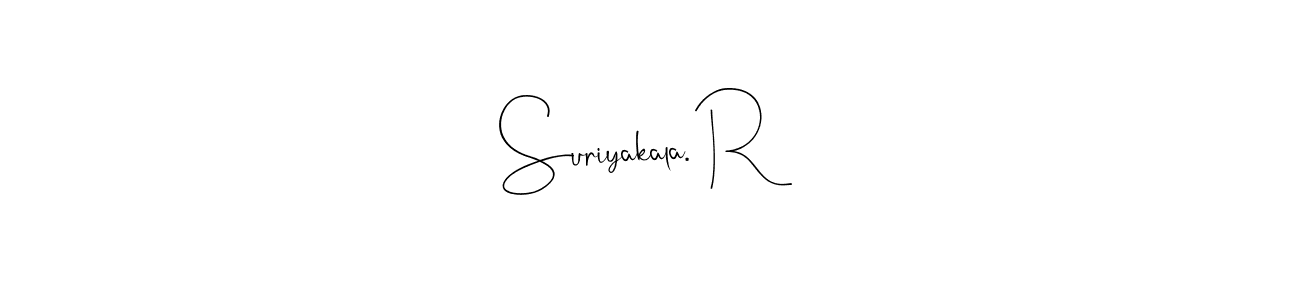 Also You can easily find your signature by using the search form. We will create Suriyakala. R name handwritten signature images for you free of cost using Andilay-7BmLP sign style. Suriyakala. R signature style 4 images and pictures png