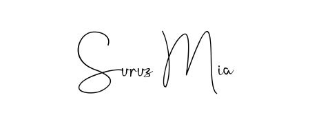 A stylish, flowing autograph style designed for name Suruz Mia using Andilay-7BmLP typography. Perfect for digital creative projects. Suruz Mia signature style 4 images and pictures png