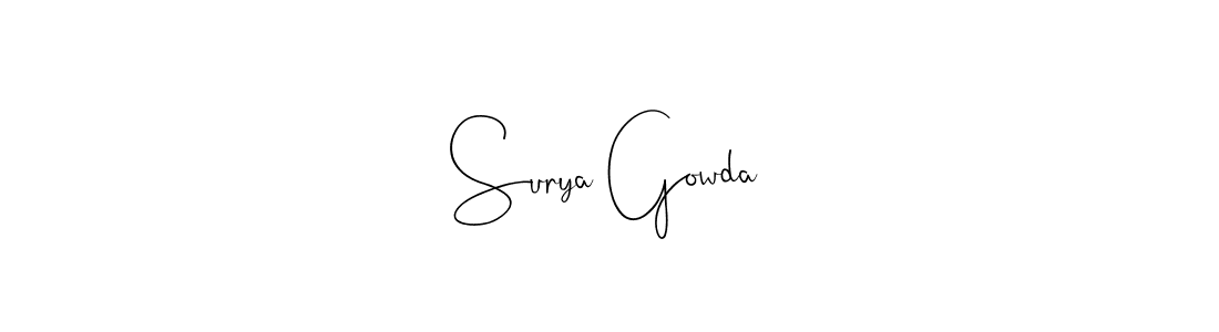 It looks lik you need a new signature style for name Surya Gowda. Design unique handwritten (Andilay-7BmLP) signature with our free signature maker in just a few clicks. Surya Gowda signature style 4 images and pictures png