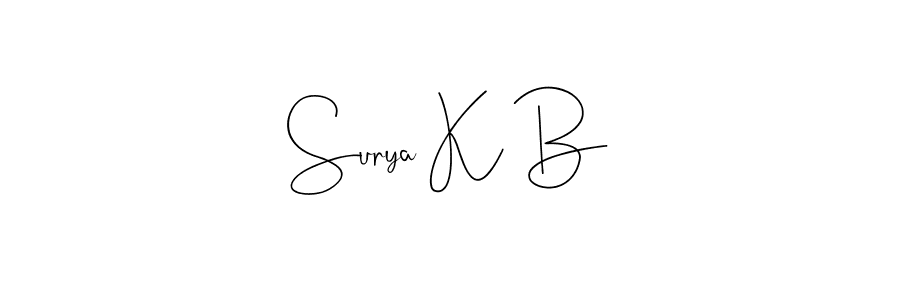 How to Draw Surya K B signature style? Andilay-7BmLP is a latest design signature styles for name Surya K B. Surya K B signature style 4 images and pictures png