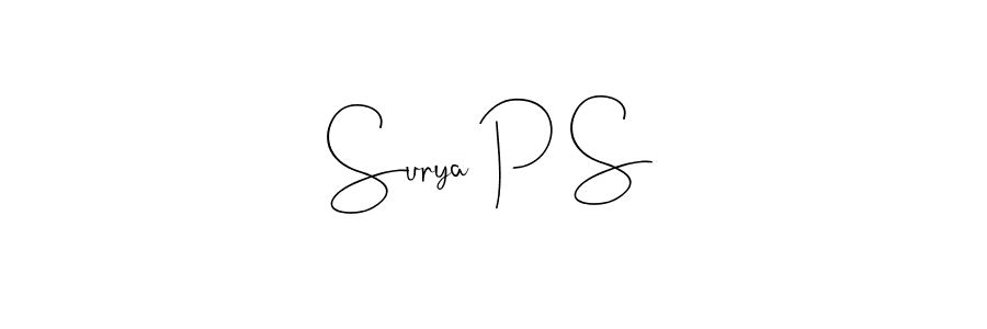 Make a beautiful signature design for name Surya P S. Use this online signature maker to create a handwritten signature for free. Surya P S signature style 4 images and pictures png