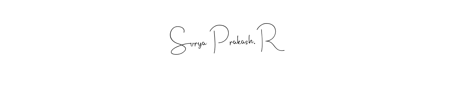 Surya Prakash. R stylish signature style. Best Handwritten Sign (Andilay-7BmLP) for my name. Handwritten Signature Collection Ideas for my name Surya Prakash. R. Surya Prakash. R signature style 4 images and pictures png