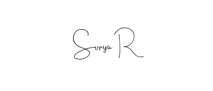 Surya R stylish signature style. Best Handwritten Sign (Andilay-7BmLP) for my name. Handwritten Signature Collection Ideas for my name Surya R. Surya R signature style 4 images and pictures png