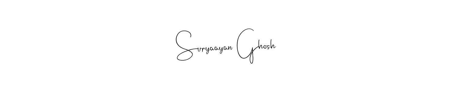 Make a beautiful signature design for name Suryaayan Ghosh. With this signature (Andilay-7BmLP) style, you can create a handwritten signature for free. Suryaayan Ghosh signature style 4 images and pictures png