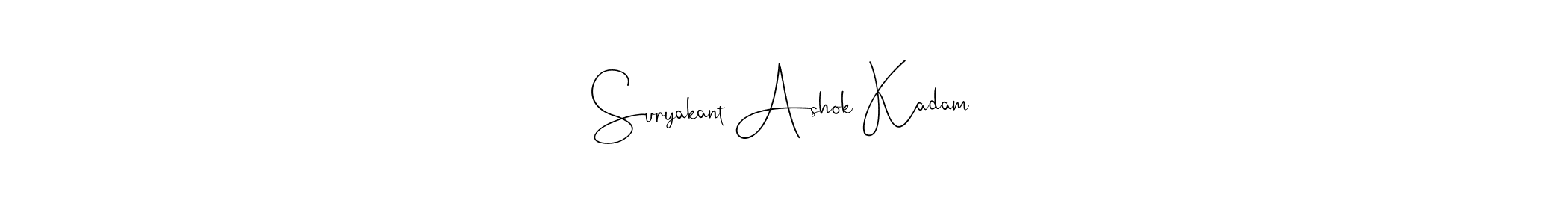 The best way (Andilay-7BmLP) to make a short signature is to pick only two or three words in your name. The name Suryakant Ashok Kadam include a total of six letters. For converting this name. Suryakant Ashok Kadam signature style 4 images and pictures png