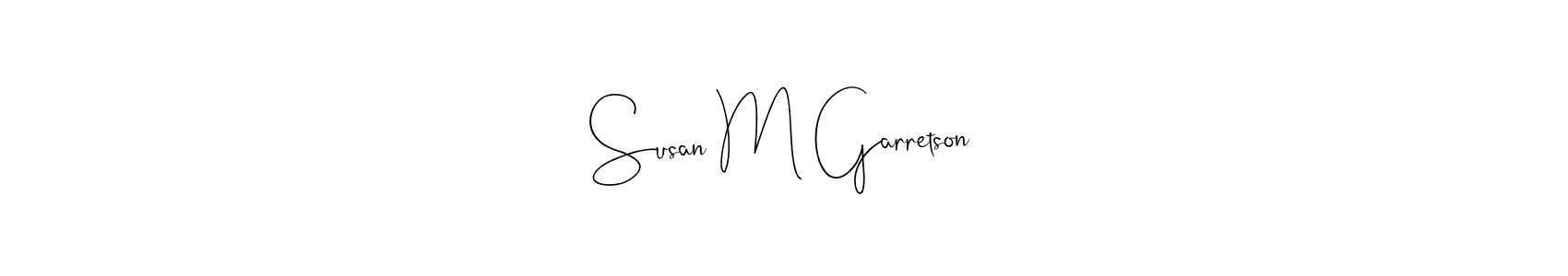 Use a signature maker to create a handwritten signature online. With this signature software, you can design (Andilay-7BmLP) your own signature for name Susan M Garretson. Susan M Garretson signature style 4 images and pictures png