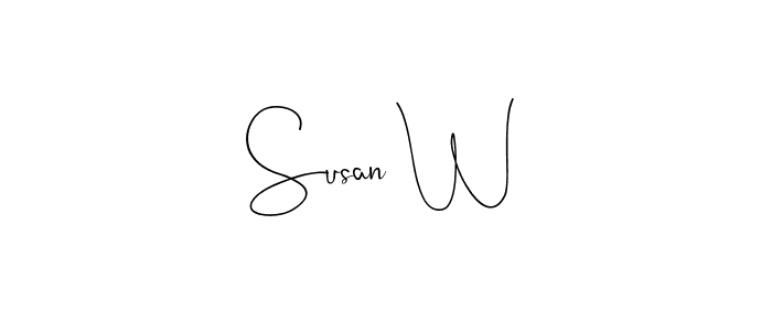 Make a beautiful signature design for name Susan W. With this signature (Andilay-7BmLP) style, you can create a handwritten signature for free. Susan W signature style 4 images and pictures png