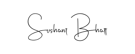 A modern signature idea for name Sushant Bhatt using Andilay-7BmLP font. Clean strokes and elegant curves make it stand out instantly. Sushant Bhatt signature style 4 images and pictures png