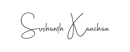 Transform the name Sushanth Kanchan into a signature masterpiece using Andilay-7BmLP font. Ideal for photographers, artists, and creators looking for watermarks. Sushanth Kanchan signature style 4 images and pictures png