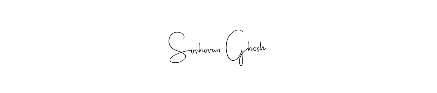 How to make Sushovan Ghosh name signature. Use Andilay-7BmLP style for creating short signs online. This is the latest handwritten sign. Sushovan Ghosh signature style 4 images and pictures png