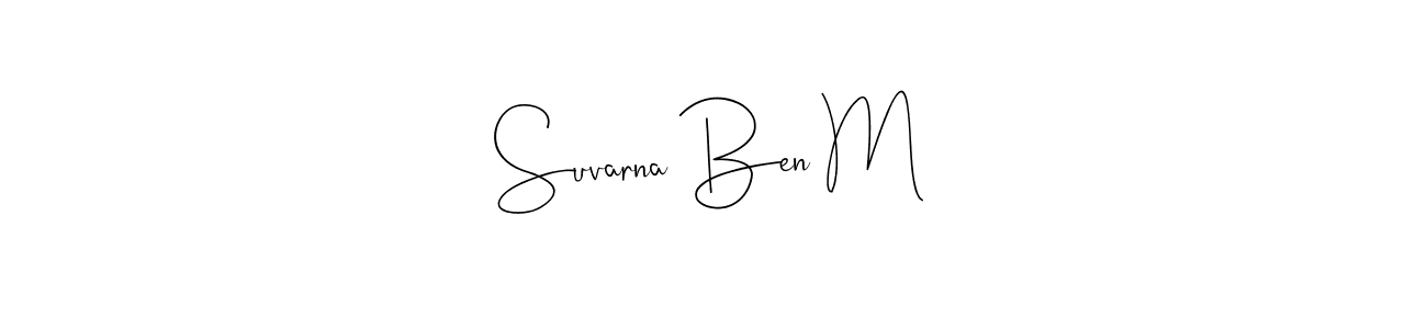 You can use this online signature creator to create a handwritten signature for the name Suvarna Ben M. This is the best online autograph maker. Suvarna Ben M signature style 4 images and pictures png