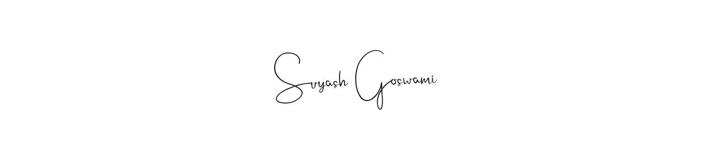 Also You can easily find your signature by using the search form. We will create Suyash Goswami name handwritten signature images for you free of cost using Andilay-7BmLP sign style. Suyash Goswami signature style 4 images and pictures png