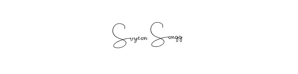 Make a beautiful signature design for name Suyeon Songg. With this signature (Andilay-7BmLP) style, you can create a handwritten signature for free. Suyeon Songg signature style 4 images and pictures png