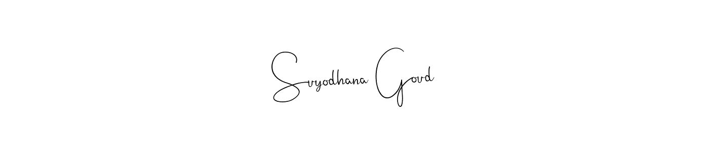 Create a beautiful signature design for name Suyodhana Goud. With this signature (Andilay-7BmLP) fonts, you can make a handwritten signature for free. Suyodhana Goud signature style 4 images and pictures png