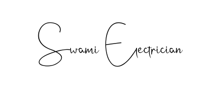 A classic penmanship look for Swami Electrician. The Andilay-7BmLP font brings timeless elegance and confidence to every signed document. Swami Electrician signature style 4 images and pictures png