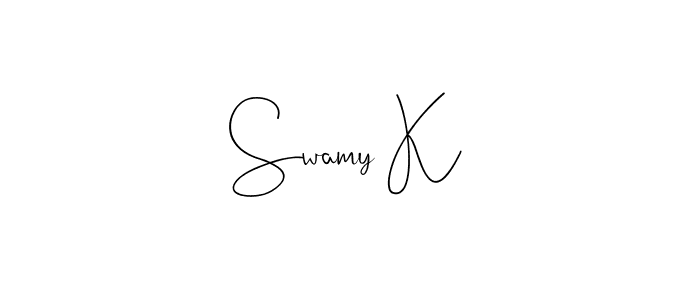 Design your own signature with our free online signature maker. With this signature software, you can create a handwritten (Andilay-7BmLP) signature for name Swamy K. Swamy K signature style 4 images and pictures png