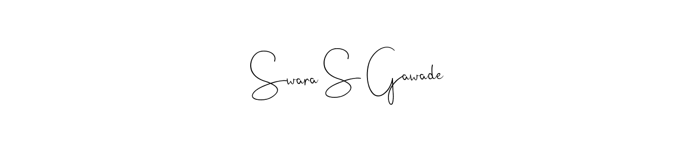 The best way (Andilay-7BmLP) to make a short signature is to pick only two or three words in your name. The name Swara S Gawade include a total of six letters. For converting this name. Swara S Gawade signature style 4 images and pictures png