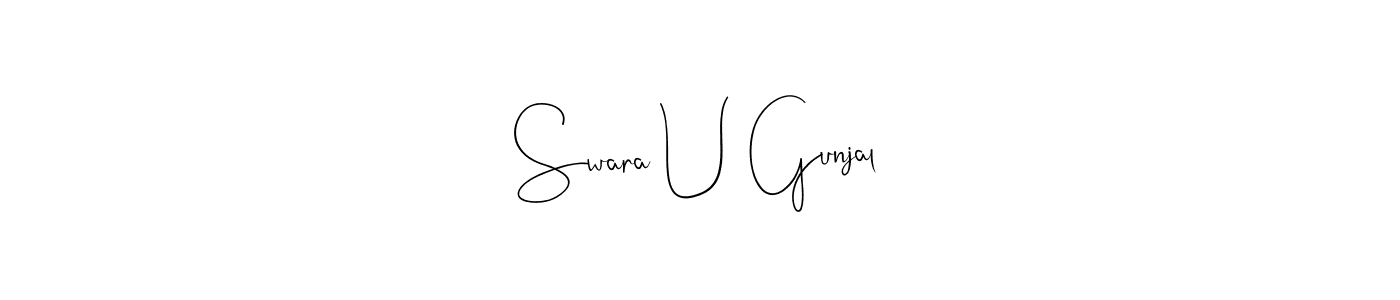 Make a beautiful signature design for name Swara U Gunjal. Use this online signature maker to create a handwritten signature for free. Swara U Gunjal signature style 4 images and pictures png