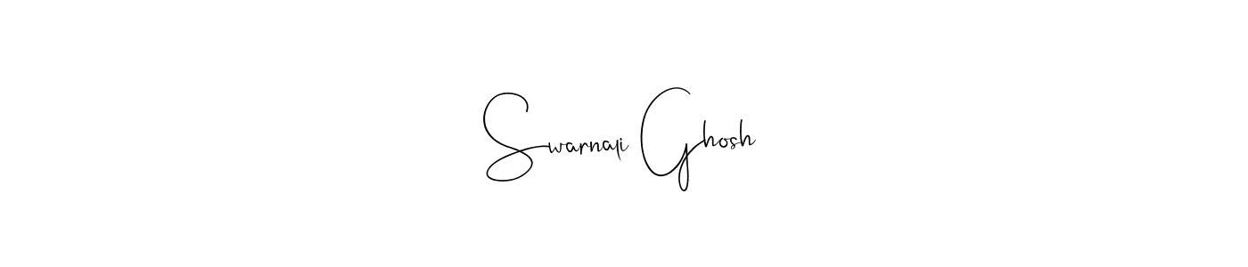 How to make Swarnali Ghosh name signature. Use Andilay-7BmLP style for creating short signs online. This is the latest handwritten sign. Swarnali Ghosh signature style 4 images and pictures png