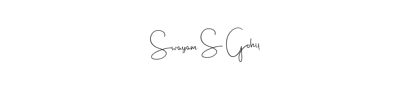 See photos of Swayam S Gohil official signature by Spectra . Check more albums & portfolios. Read reviews & check more about Andilay-7BmLP font. Swayam S Gohil signature style 4 images and pictures png