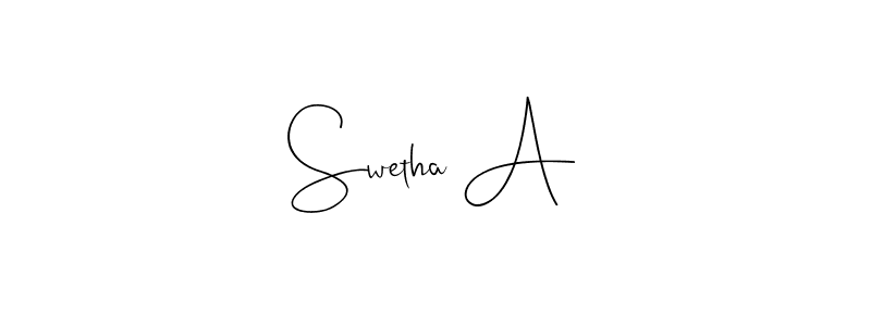 Also You can easily find your signature by using the search form. We will create Swetha A name handwritten signature images for you free of cost using Andilay-7BmLP sign style. Swetha A signature style 4 images and pictures png