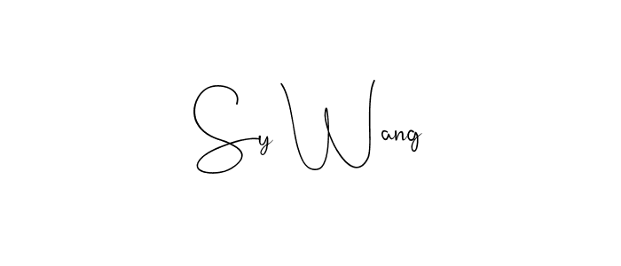How to make Sy Wang name signature. Use Andilay-7BmLP style for creating short signs online. This is the latest handwritten sign. Sy Wang signature style 4 images and pictures png