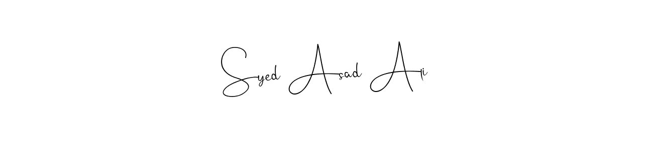 Make a beautiful signature design for name Syed Asad Ali. With this signature (Andilay-7BmLP) style, you can create a handwritten signature for free. Syed Asad Ali signature style 4 images and pictures png