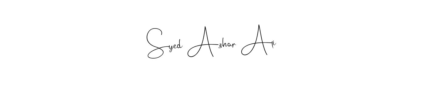 if you are searching for the best signature style for your name Syed Azhar Ali. so please give up your signature search. here we have designed multiple signature styles  using Andilay-7BmLP. Syed Azhar Ali signature style 4 images and pictures png