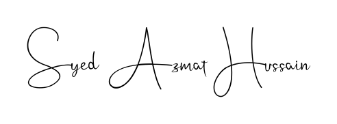 Discover the perfect balance of readability and style for Syed Azmat Hussain with Andilay-7BmLP font. Create your dream signature today. Syed Azmat Hussain signature style 4 images and pictures png