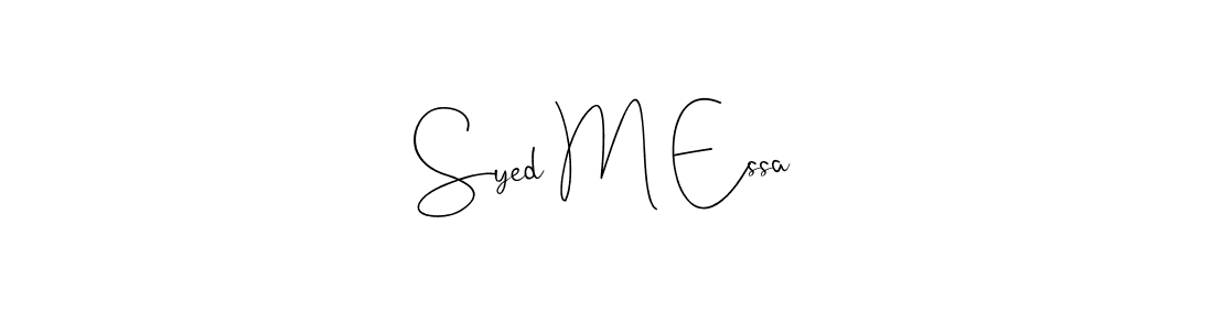 Similarly Andilay-7BmLP is the best handwritten signature design. Signature creator online .You can use it as an online autograph creator for name Syed M Essa. Syed M Essa signature style 4 images and pictures png