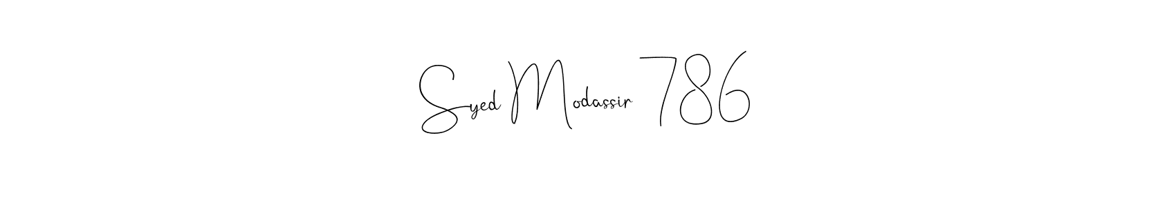 Also You can easily find your signature by using the search form. We will create Syed Modassir 786 name handwritten signature images for you free of cost using Andilay-7BmLP sign style. Syed Modassir 786 signature style 4 images and pictures png