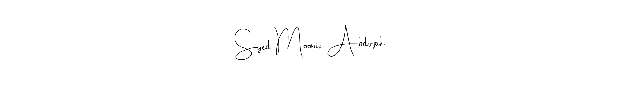 You should practise on your own different ways (Andilay-7BmLP) to write your name (Syed Moonis Abdullah) in signature. don't let someone else do it for you. Syed Moonis Abdullah signature style 4 images and pictures png