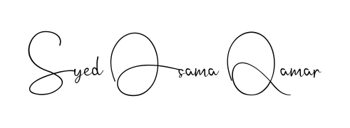 A modern signature idea for name Syed Osama Qamar using Andilay-7BmLP font. Clean strokes and elegant curves make it stand out instantly. Syed Osama Qamar signature style 4 images and pictures png