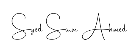This is the best signature style for the Syed Saim Ahmed name. Also you like these signature font (Andilay-7BmLP). Mix name signature. Syed Saim Ahmed signature style 4 images and pictures png