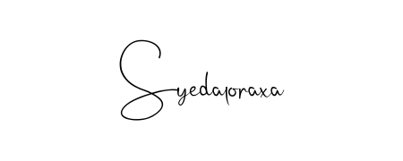 Discover how Syedaloraxa looks in an executive cursive font (Andilay-7BmLP). Perfect for legal documents, invoices, and certificates. Syedaloraxa signature style 4 images and pictures png