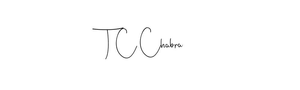 How to make T C Chabra name signature. Use Andilay-7BmLP style for creating short signs online. This is the latest handwritten sign. T C Chabra signature style 4 images and pictures png