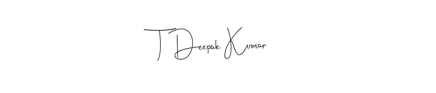 Also You can easily find your signature by using the search form. We will create T Deepak Kumar name handwritten signature images for you free of cost using Andilay-7BmLP sign style. T Deepak Kumar signature style 4 images and pictures png