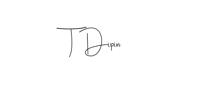 You can use this online signature creator to create a handwritten signature for the name T Dipin. This is the best online autograph maker. T Dipin signature style 4 images and pictures png